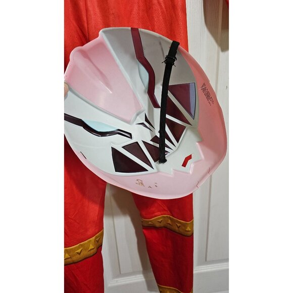 Red Power Ranger Dino Fury Muscle Costume Child Boys 7-8 Halloween DAMAGED - Picture 3 of 9